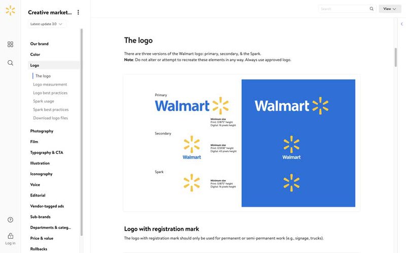 Charte de la marque Walmart