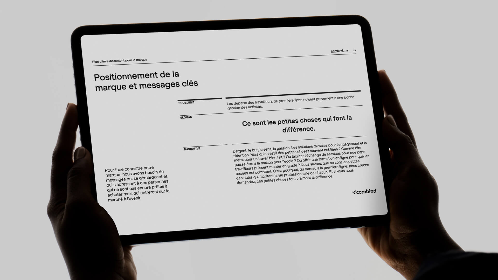 Exemple de Positionnement de la marque et messages clés